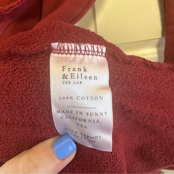 FRANK & EILEEN Willa Triple Fleece Wrap Dress Cranberry Red - Picture 7 of 8